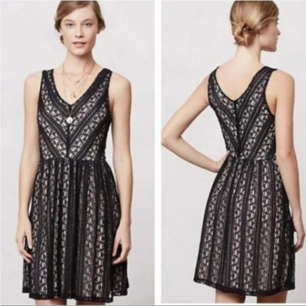 Anthropologie Moulinette Soeurs Myrna Black Lace Dress Size S